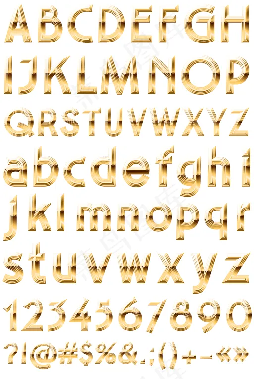 金色立体字ai矢量模版下载