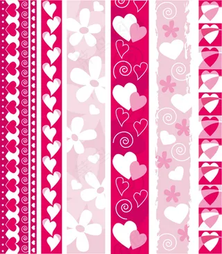 矢量情人节花边心形素材