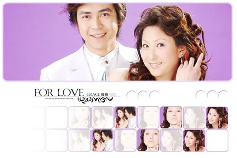 {遭遇爱神}跨页婚纱模板