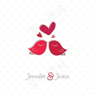 手绘情侣的婚礼请帖