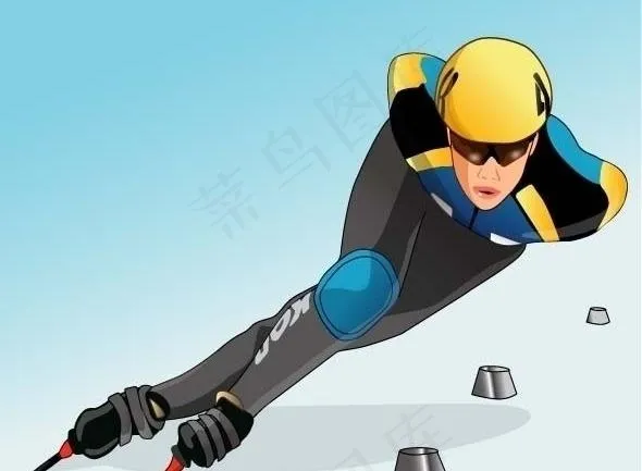 速滑比赛人物图片ai矢量模版下载