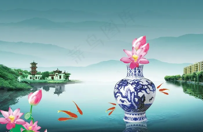 中国风海报图片(3543X2505(DPI:300))psd模版下载