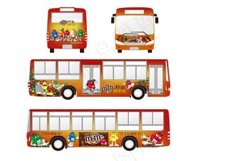 创意m豆车体广告