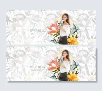 女装海报 手绘花海报图片