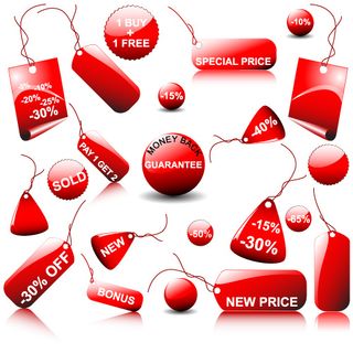 矢量打折销售标签素材设计