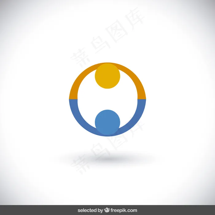 橙色和蓝色的慈善标识ai矢量模版下载