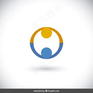 橙色和蓝色的慈善标识