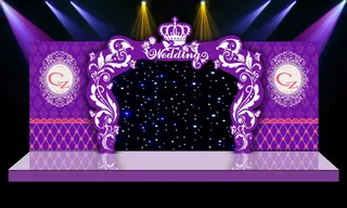 紫色舞台迎宾区背景