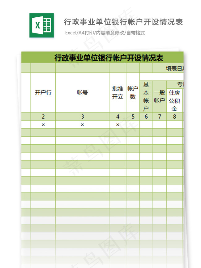 行政事业单位银行帐户开设情况表