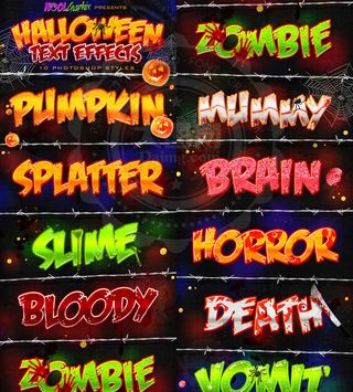 万圣节创意效果艺术字PS样式