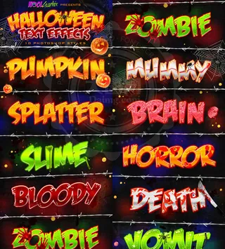 万圣节创意效果艺术字PS样式