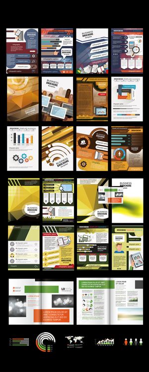 时尚酷炫商务画册矢量模板下载