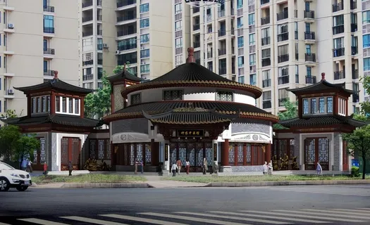 国医馆外立面效果图图片