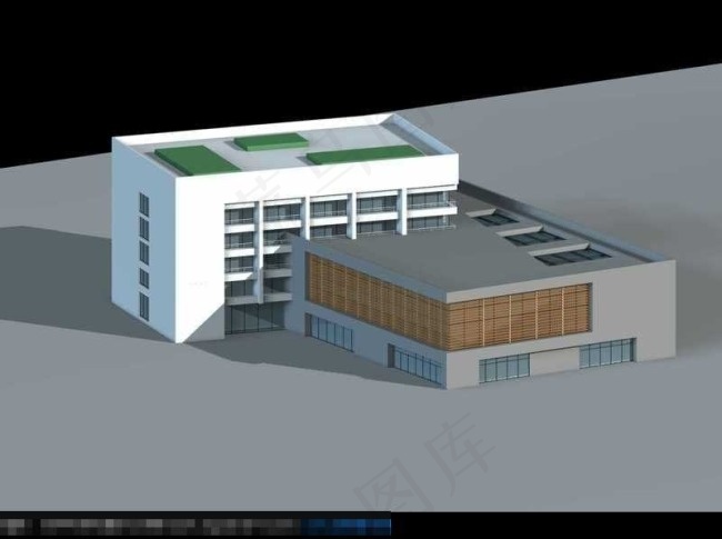 现代积木式大厦建筑群3D建筑模型