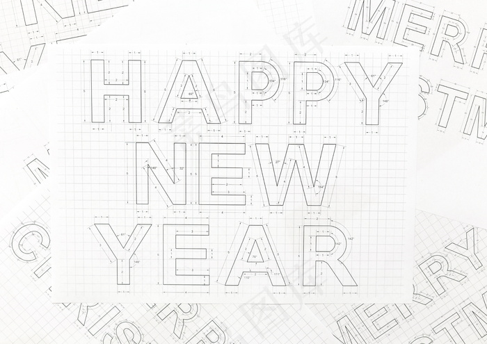 新年快乐手绘图纸