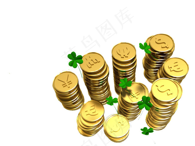 幸运草金币psd模版下载