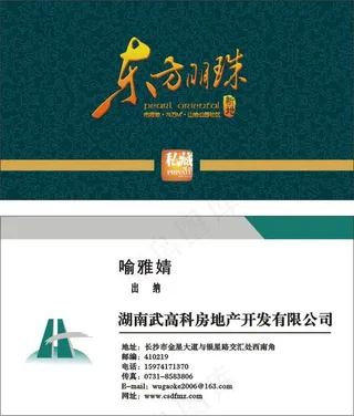 东方明珠地产名片设计矢量图