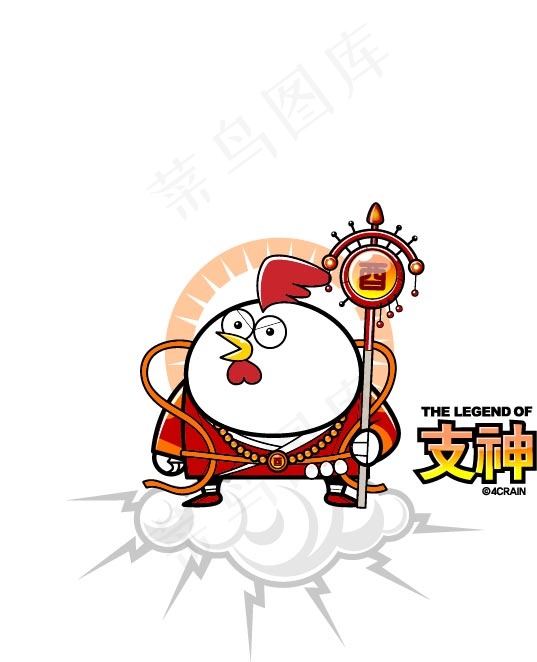 公鸡小怪物ai矢量模版下载