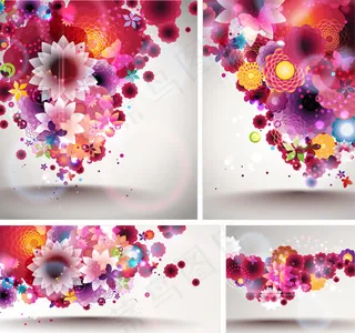 梦幻花朵花纹背景