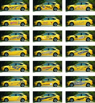 酷炫字母数字艺术车贴