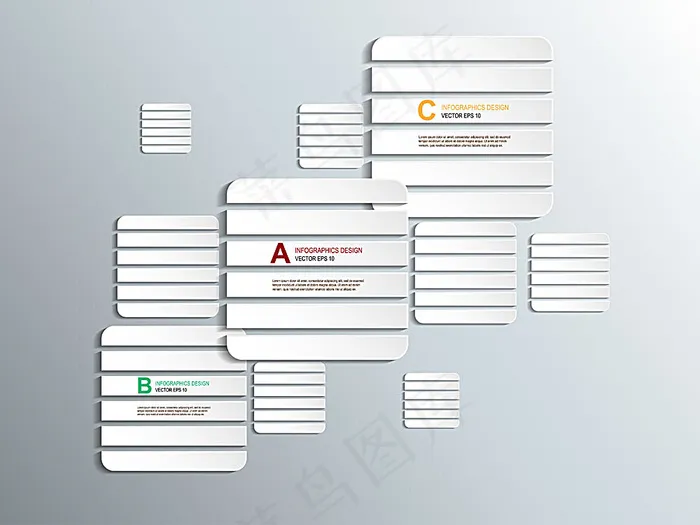 纸条方框信息图表eps,ai矢量模版下载