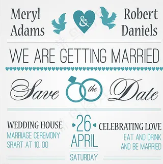 清新婚礼邀请卡图片