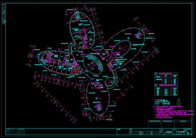 二层平面图cad图纸