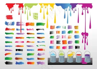 彩绘油漆颜料泼墨效果素材图形图案