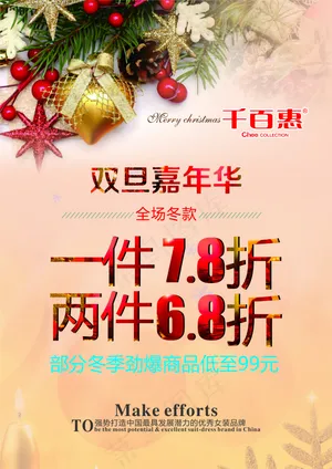 圣诞元旦促销海报