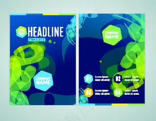 绿色水彩涂鸦商务传单图片