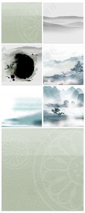 中国风水墨主图背景模版