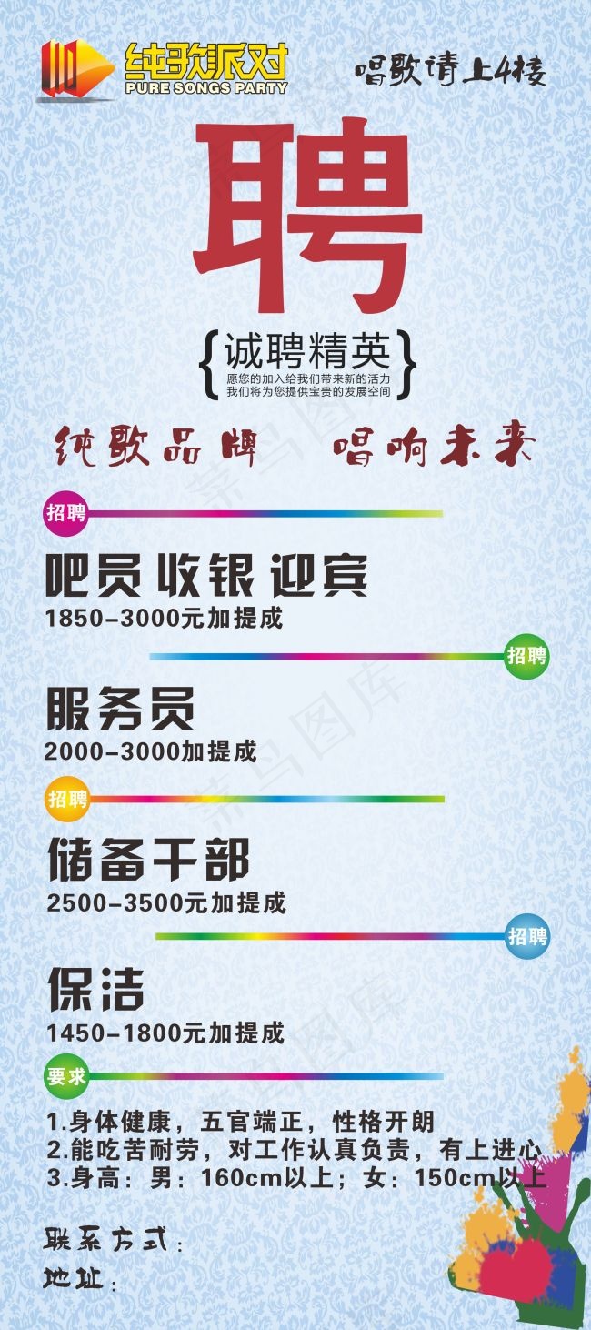 KTV招聘展架cdr矢量模版下载