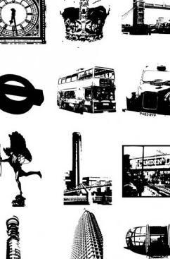 伦敦城市剪影矢量元素