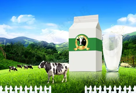 乳制品牛奶大草原牧场DM宣传单设计
