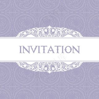 优雅的花纹紫色的邀请卡背景图矢量