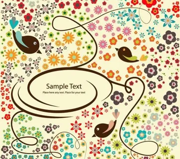 淡雅花纹纹样矢量素材