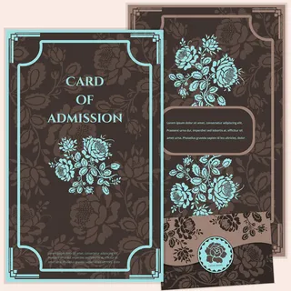 棕色背景下的花卉请帖图片