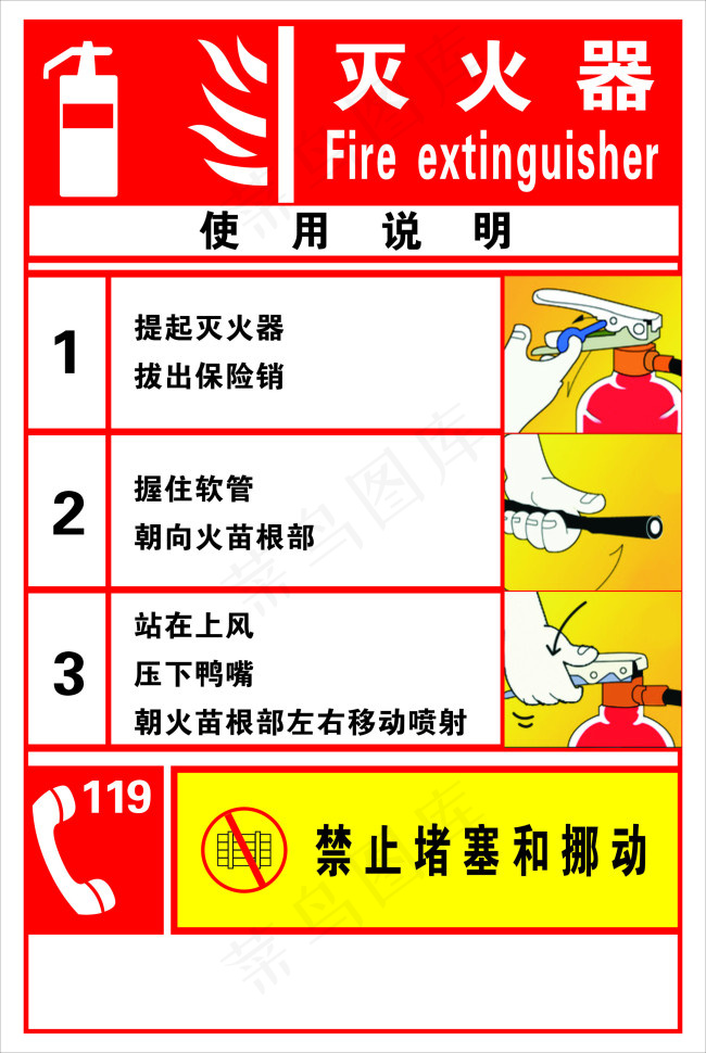 灭火器使用说明cdr矢量模版下载