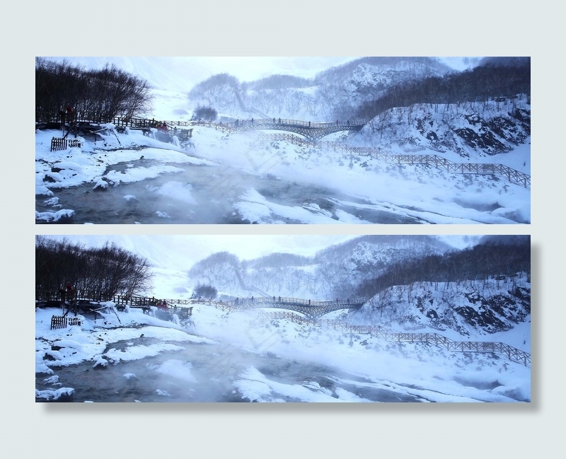 冬天雪景banner背景　
