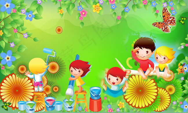 六一儿童节祖国的花朵PSD素材(2482X1492(DPI:400))psd模版下载
