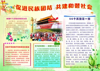 民族团结手抄板报模板
