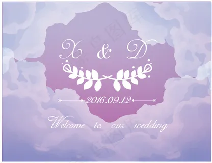紫色天空婚礼背景 紫色天空婚礼背景