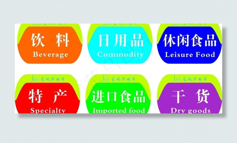 超市分类牌图片cdr矢量模版下载