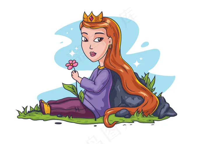 矢量手绘白雪公主ai矢量模版下载