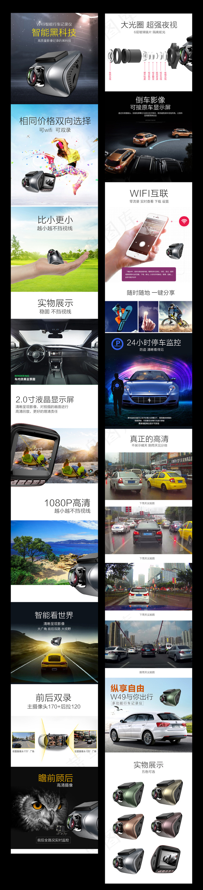 淘宝行车记录仪详情页模板(750X14672(DPI:72))psd模版下载