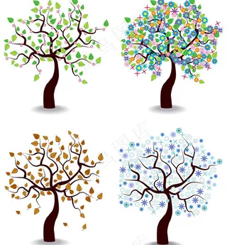 四季树木图片