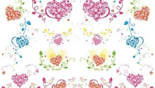 美丽的心形花纹元素矢量素材