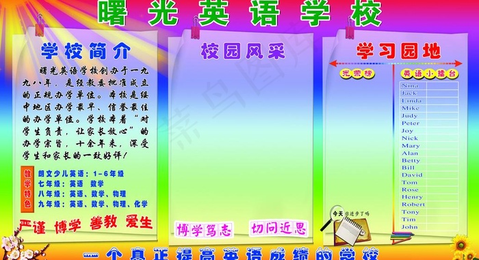 英语学校展板 写真 模板图片