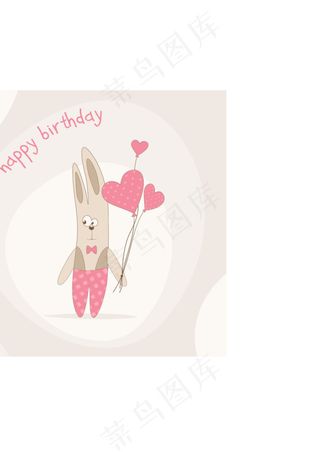 可爱的生日快乐卡矢量图