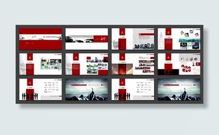 红色企业文化形象画册PSD素